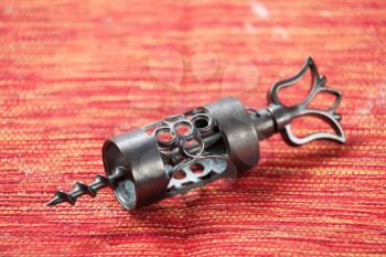 Ornate wrought iron corkscrew - detail