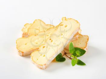 Slices of Alsatian Munster cheese