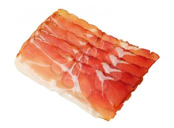 Thin slices of dry-cured smoked ham (Schwarzwald ham)