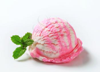 Scoop of frozen fruit yogurt ice cream