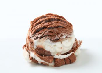 Scoop of vanilla chocolate ice cream
