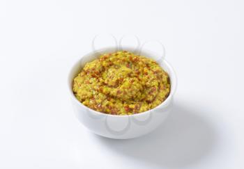 Bowl of coarse grain mustard
