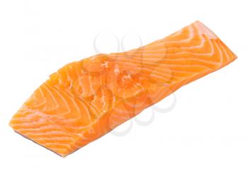Raw salmon fillet isolated on white