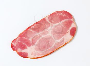 Thin slice of smoked pork neck