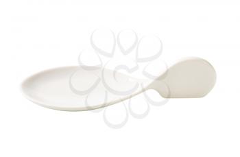 Modern porcelain spoon isolated on white
