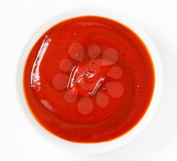 Bowl of smooth tomato passata