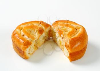 Breakfast pastry with apple and custard filling