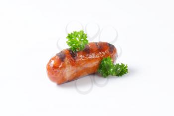 grilled sausage on white background