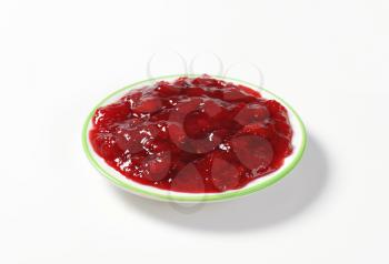 strawberry jam on white plate