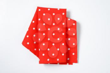 red and white polka dot placemat