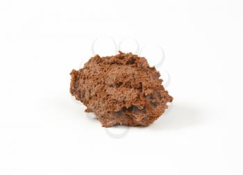 Chocolate mousse on white background