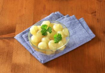 Bowl of small pickled onions
