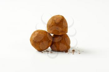 Chocolate truffles coated in cocoa powder