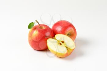 two and a half apples on white background