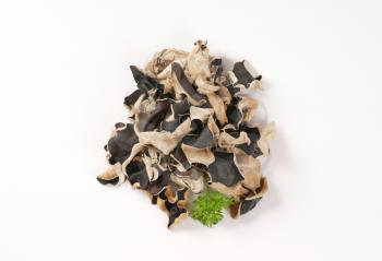 Heap of air dried wood ear mushrooms