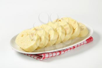 Side dish - Raised white bread dumplings on plate