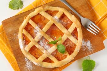 Crostata with marmalade or apricot jam filling