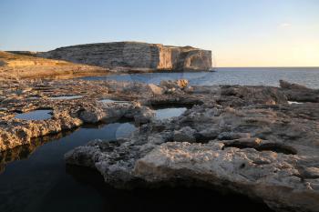 Cliffs and Mediterranean sea in Malta