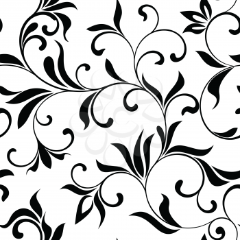 Seamless pattern: flowers on a white background