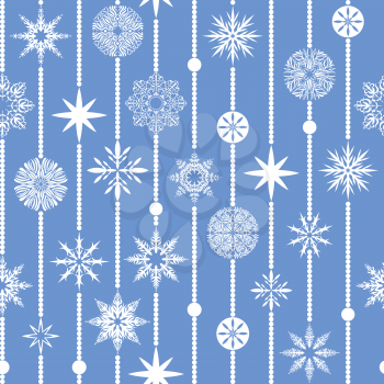 Seamless vector pattern: garland of snowflakes