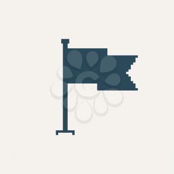 Simple stylish pixel icon flag. Vector design.