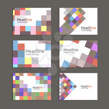 Brochure template design with squares and rectangles.