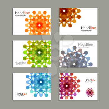 Six Vector pattern brochure  with abstract figures.