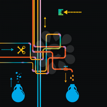 Water Pipe Vector illustration.