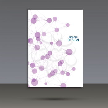 Vector abstract molecular structure. Cover template design.