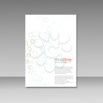 Brochure cover with abstract connect patterns.