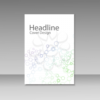 Cover brochure template with connect molecule background.