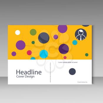 Brochure cover template with abstract connect pattern
