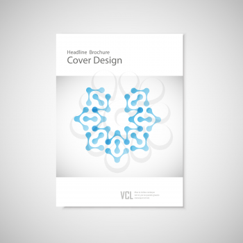 Classic brochure A4 with abstract figures. Modern connect pattern.