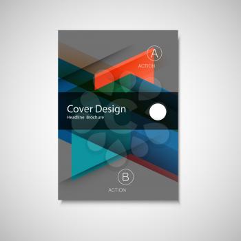 Cover design for Annual Report, Catalog or Magazine, Book or Brochure. Vector template with geometry elements.