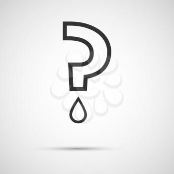 Flat vector question mark with a drop.