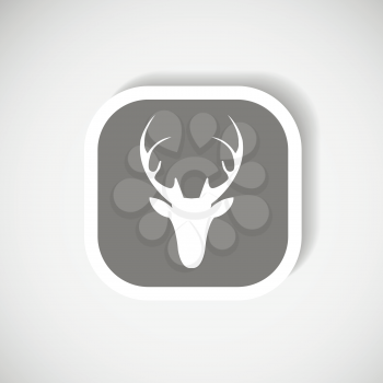 Vector christmas deer head icon.