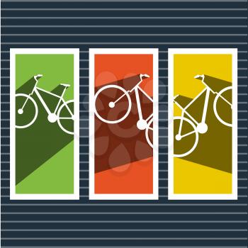 Simple flat vector images bike on the background.
