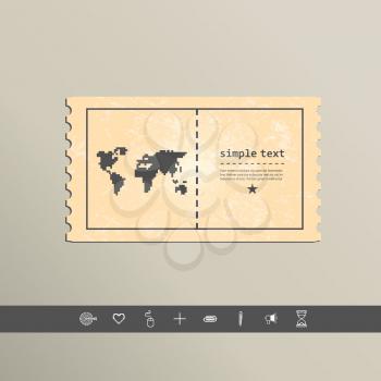 Simple style pixel icon continents. Vector design.