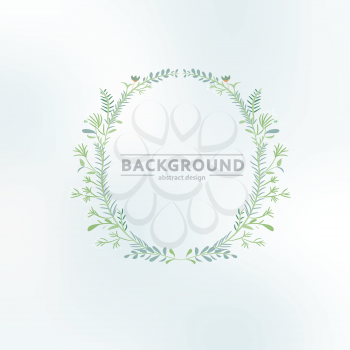Floral vector ornament on blurred background eps.