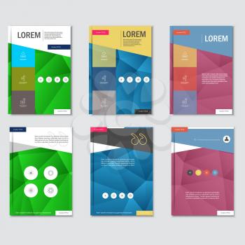 Business brochure design template in A4 size, with triangular  background.
