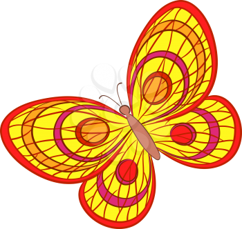Butterfly with various colorful wings on a white background. Vector