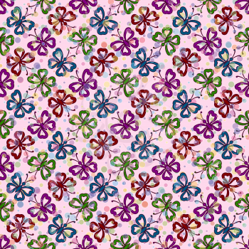 Seamless Background, Tile Pattern of Symbolical Colorful Butterflies. Eps10, Contains Transparencies. Vector