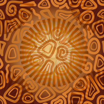 Seamless Abstract Background, Tile Pattern of Brown and Yellow Figures and Elements. Vector.