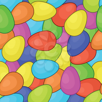 Seamless background, pattern of colorful Easter eggs. Vector