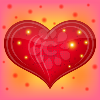 Valentine heart, love symbol, red and yellow, eps10, contains transparencies. Vector