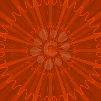 Abstract Color Pattern, Lines and Curves on Red Background. Vector