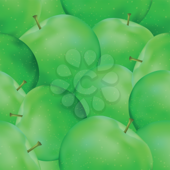 Fruit seamless background with green apples, pattern for design. Eps10, contains transparencies. Vector