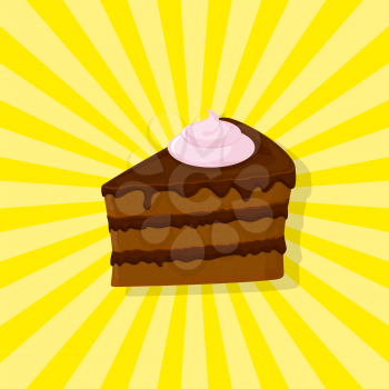 Sweet chocolate cake. Vector illustration
