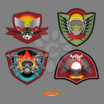 Set Army logo. Vector illustration. Arms and wings
