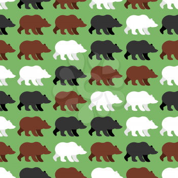 Bears seamless pattern. background of wild Grizzly. Flock of wild animal. Ornament for fabrics from polar bears and Grizzlies.
